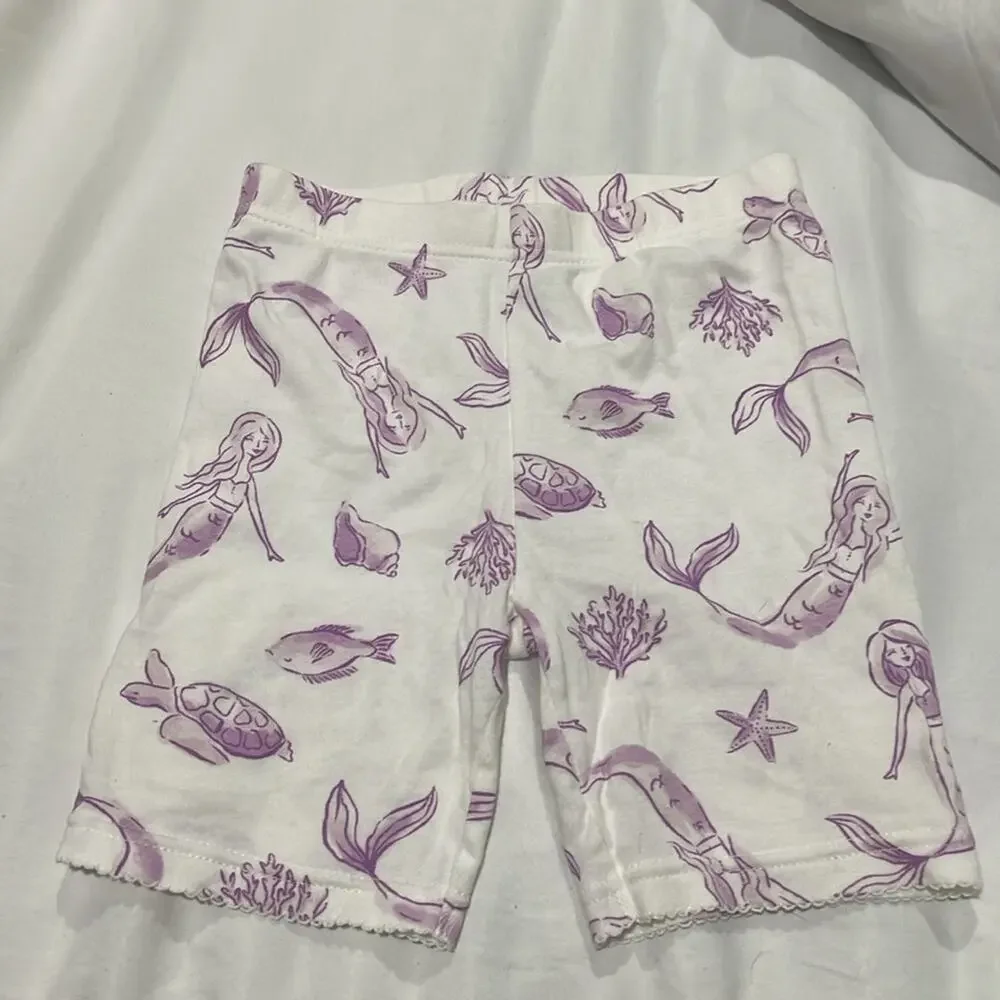 Carters 6 white purple mermaid sea theme short sleeve shorts pajamas 💯 cotton